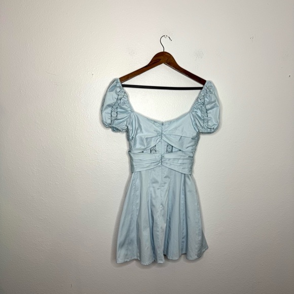 For Love & Lemons Baby Blue Chantalle Mini Dress - Picture 3 of 8